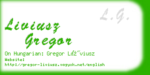 liviusz gregor business card